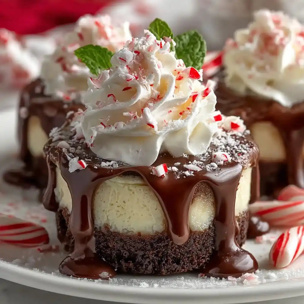 Hot Cocoa Peppermint Cheesecake Bites