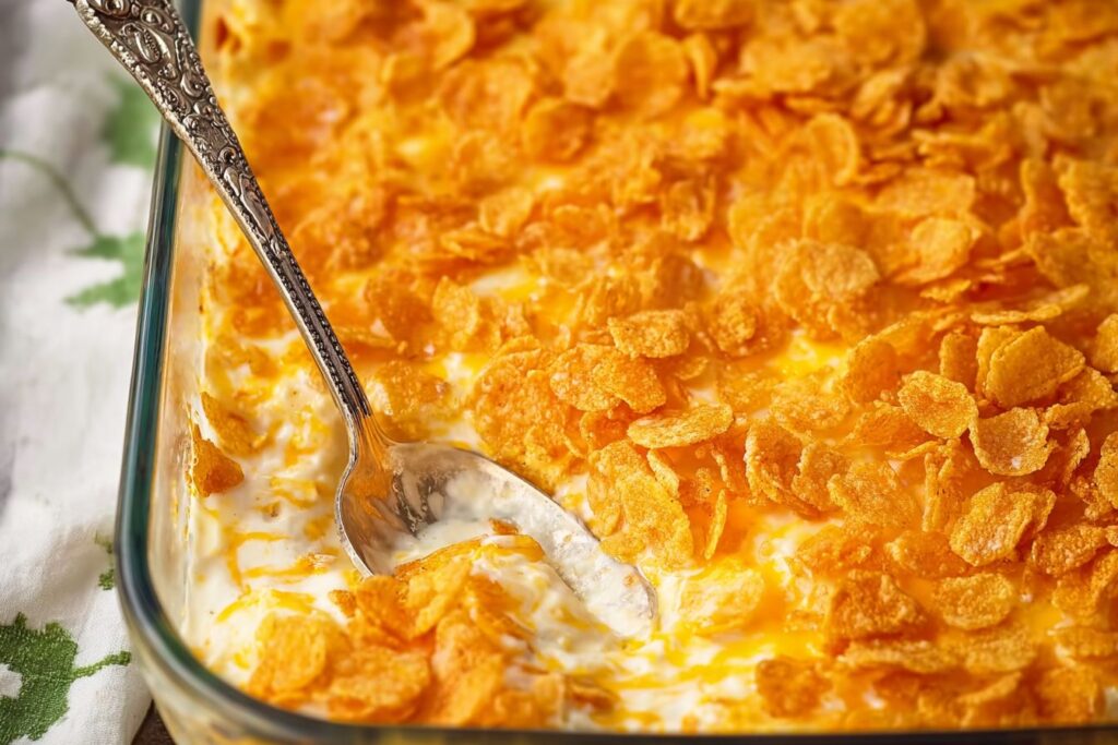 Best Cheesy Funeral Potatoes Recipe Easy Cheesy Potatoes Casserole Funeral Potatoes With Corn Flakes Topping Gluten-free C...
