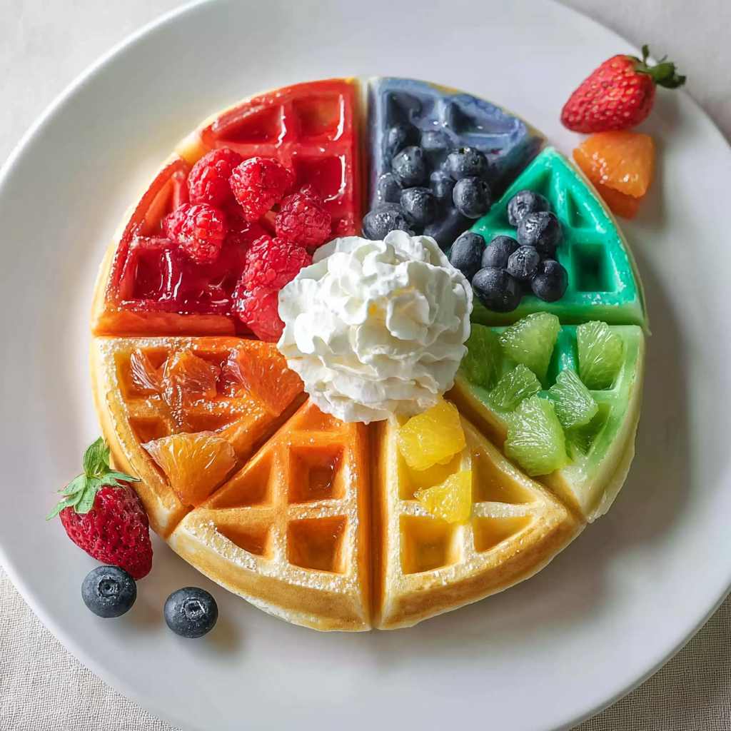 Delicious Rainbow Fruit Waffles Recipe Colorful Breakfasts