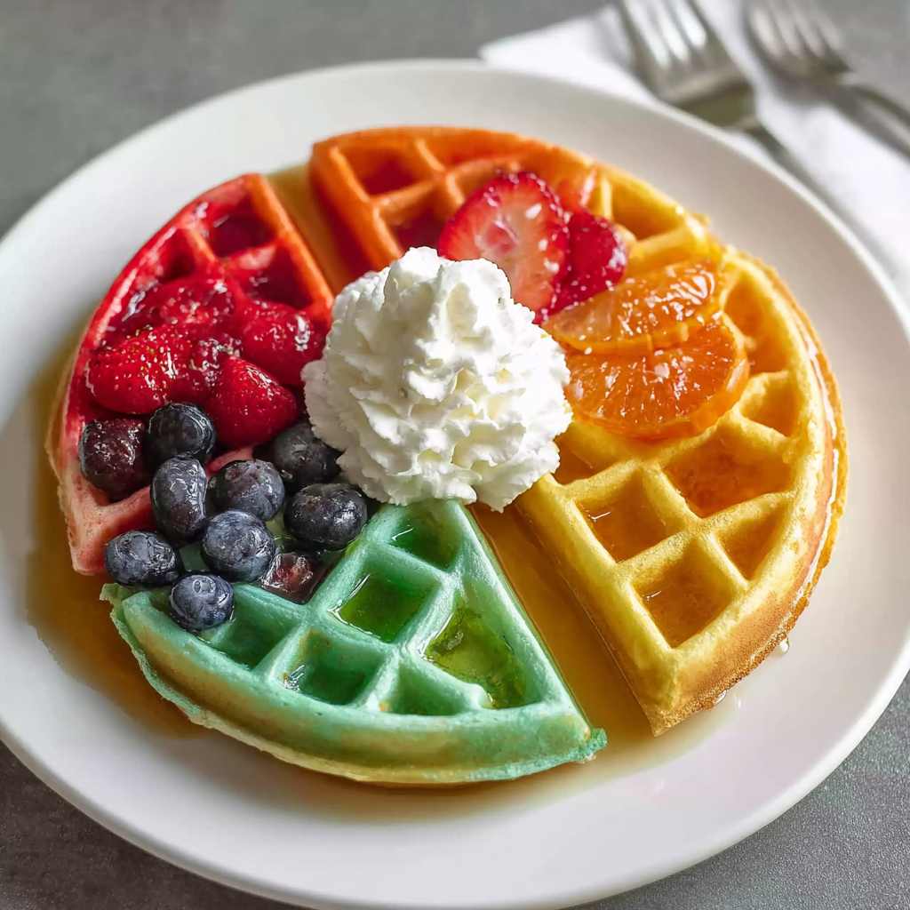 Delicious Rainbow Fruit Waffles Recipe Colorful Breakfasts
