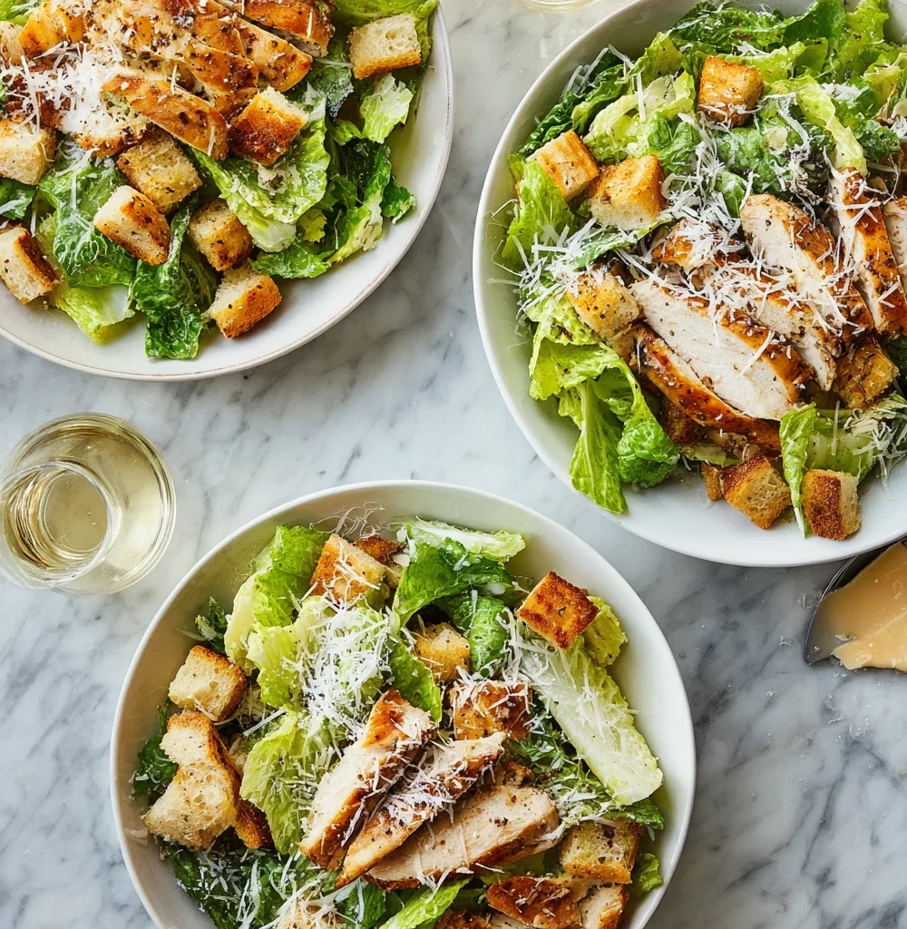 Chicken Caesar Salad Homemade Croutons