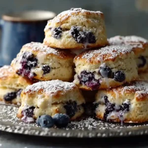 Fluffy Blueberry Biscuits with a Dreamy Lemon Glaze