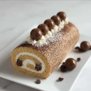 Fluffy Coffee Cake Roll with Kahlúa Whipped Cream Delight