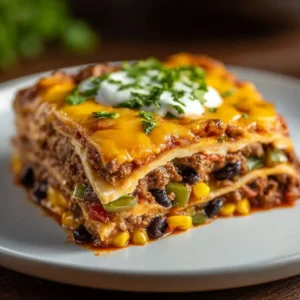 Easy Layered Mexican Tortilla Casserole Recipe