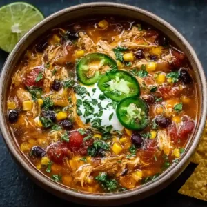 30-Minute 7-Can Chicken Taco Soup with Cilantro & Lime
