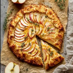 Apple Cheddar Galette with Crispy Herb Cheddar Crust