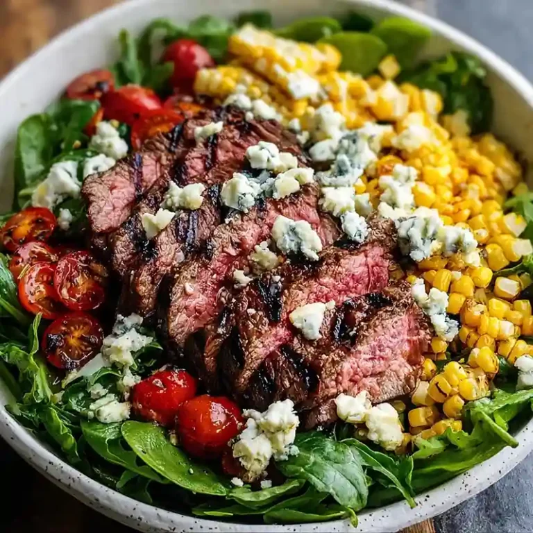 Balsamic Steak Gorgonzola Salad with Grilled Corn Delight