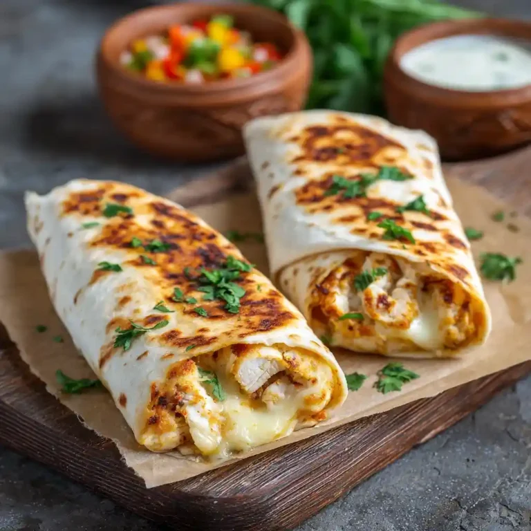Cheesy Garlic Chicken Wraps