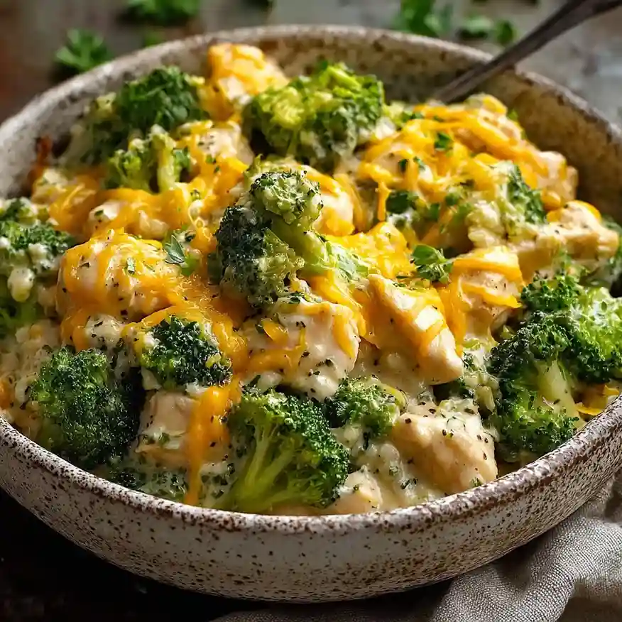 Crockpot Creamy Broccoli Cheddar Chicken