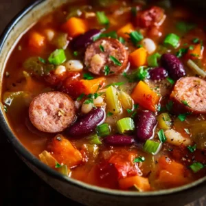 Hearty 15 Bean Soup with Smoked Sausage