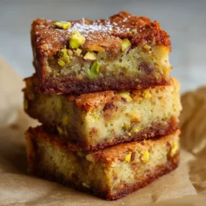 Lemony Pistachio White Chocolate Brownies