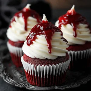 Vampire Bite Red Velvet Cupcakes