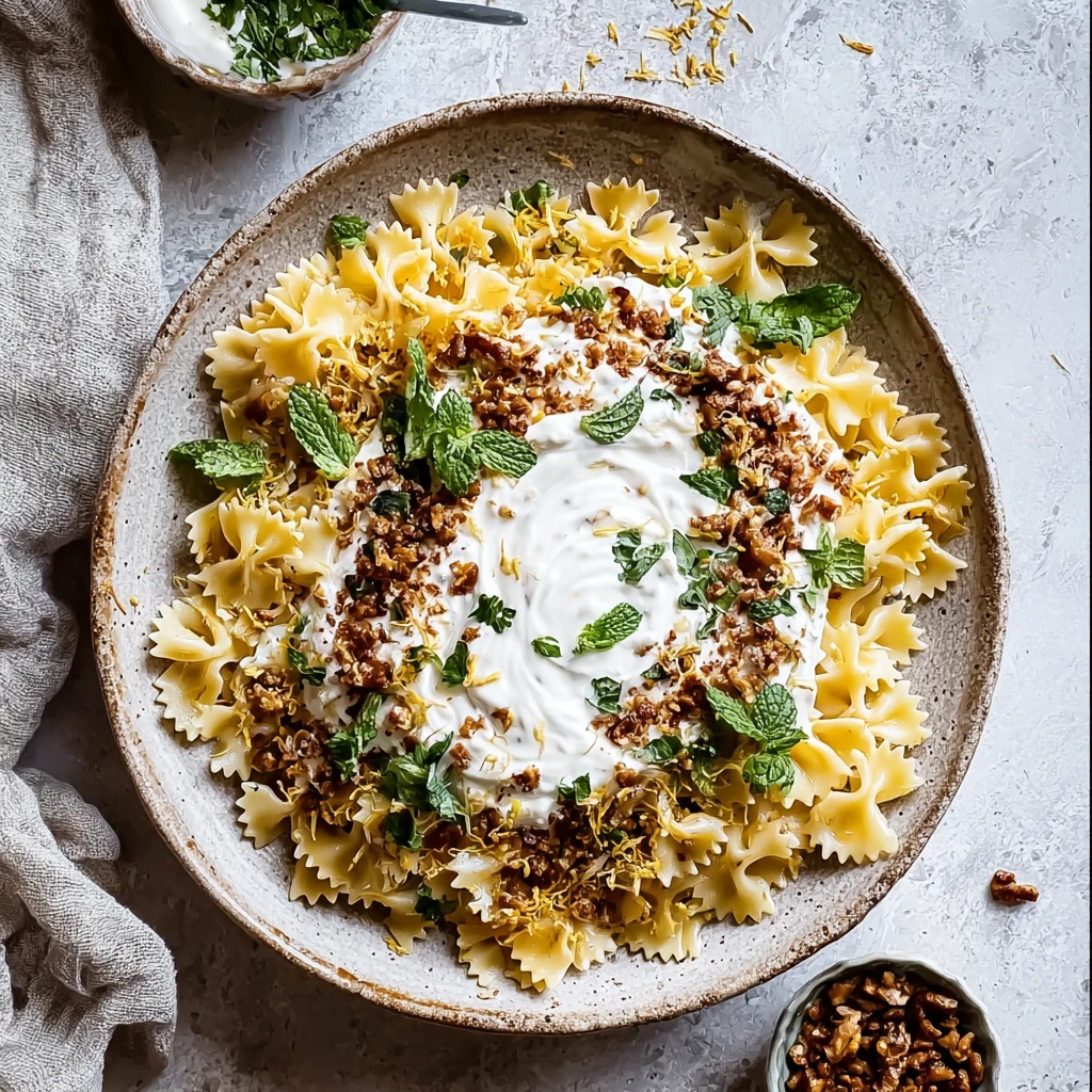 Arabic Pasta with Easy Yogurt Sauce: Quick & Flavorful Delight