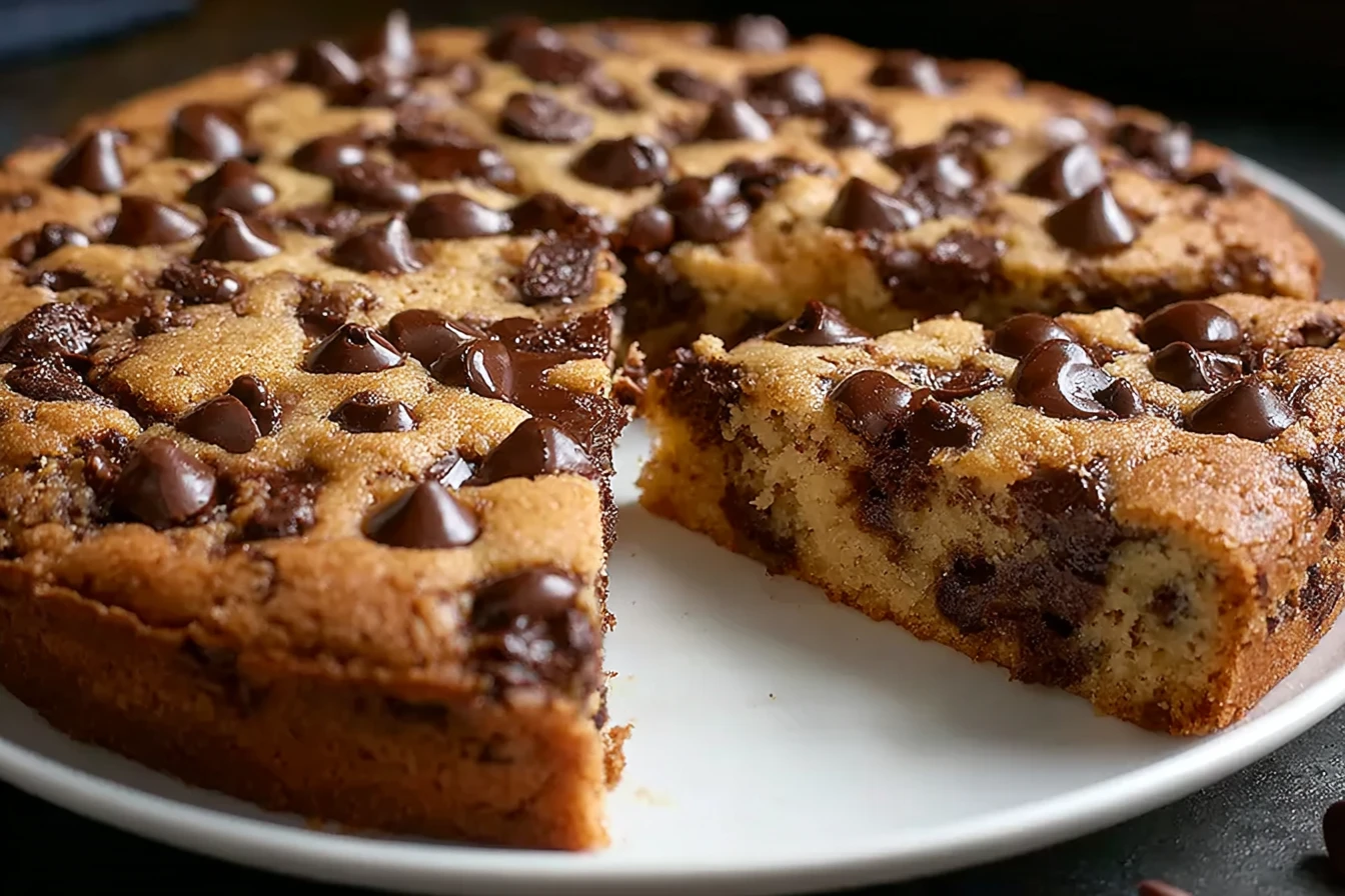 Best Chocolate Chip Cookie Cake Recipe Easy Homemade Chocolate Chip Cookie Cake Gluten-free Chocolate Chip Cookie Cake Veg...