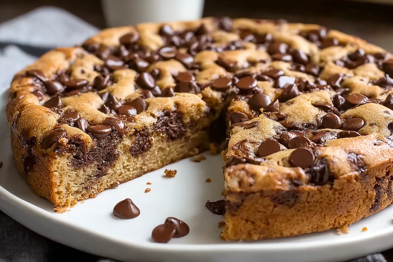 Best Chocolate Chip Cookie Cake Recipe Easy Homemade Chocolate Chip Cookie Cake Gluten-free Chocolate Chip Cookie Cake Veg...