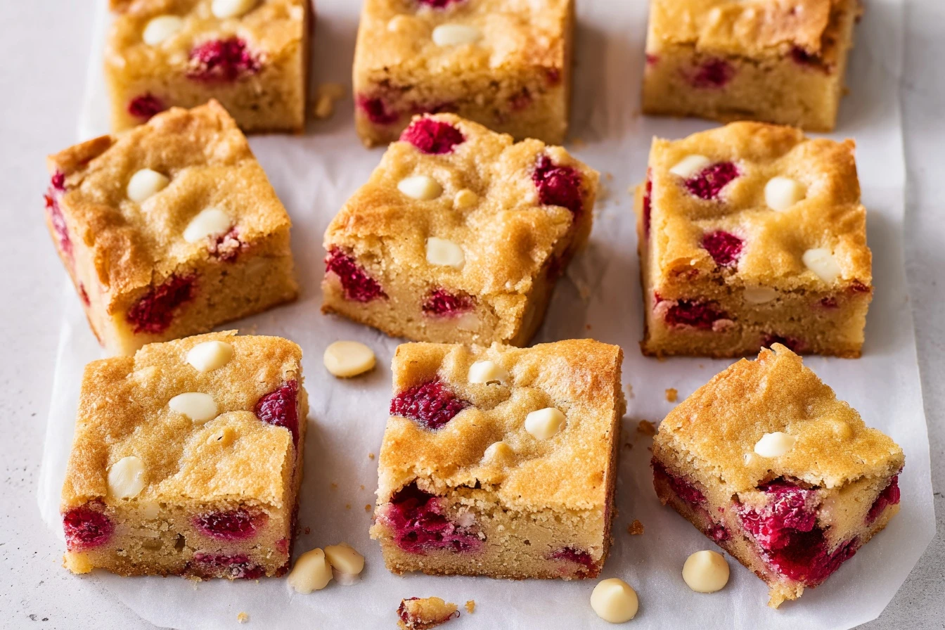 Best White Chocolate Raspberry Blondies Recipe Easy Raspberry White Chocolate Blondies Gluten-free White Chocolate Raspber...