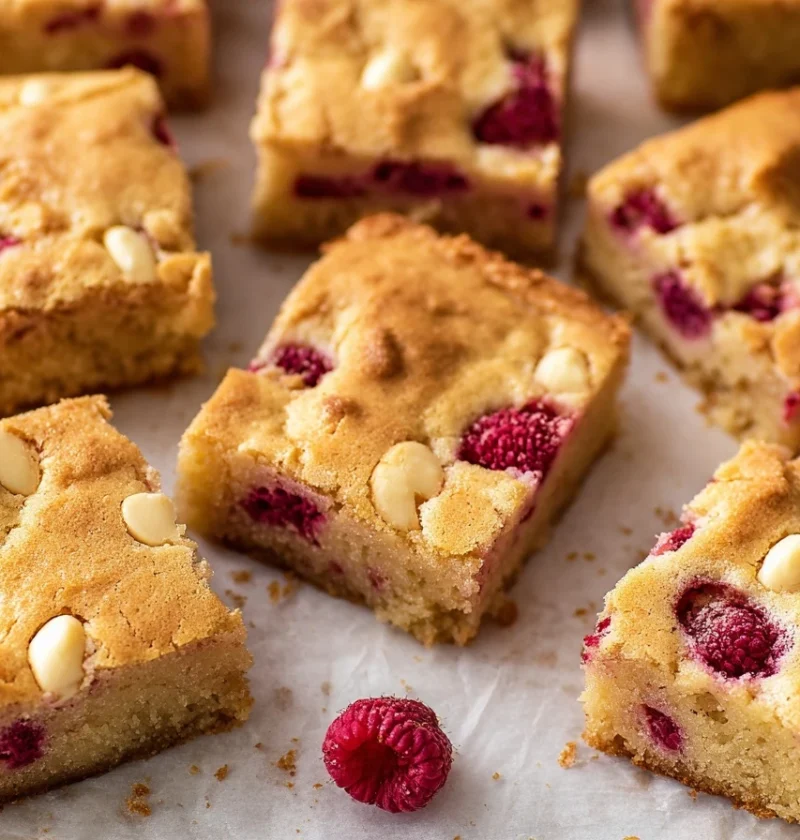 Best White Chocolate Raspberry Blondies Recipe Easy Raspberry White Chocolate Blondies Gluten-free White Chocolate Raspber...