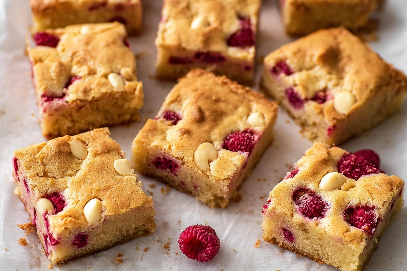 White Chocolate and Raspberry Blondies