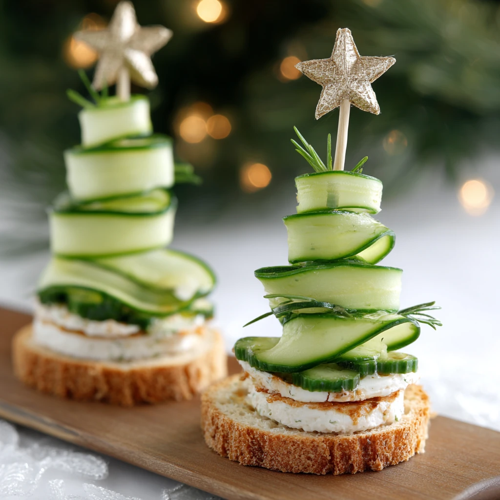 Christmas Tree Cucumber Sandwich Recipe Easy Festive Cucumber Sandwiches Holiday Cucumber Sandwich Ideas Christmas Party C...