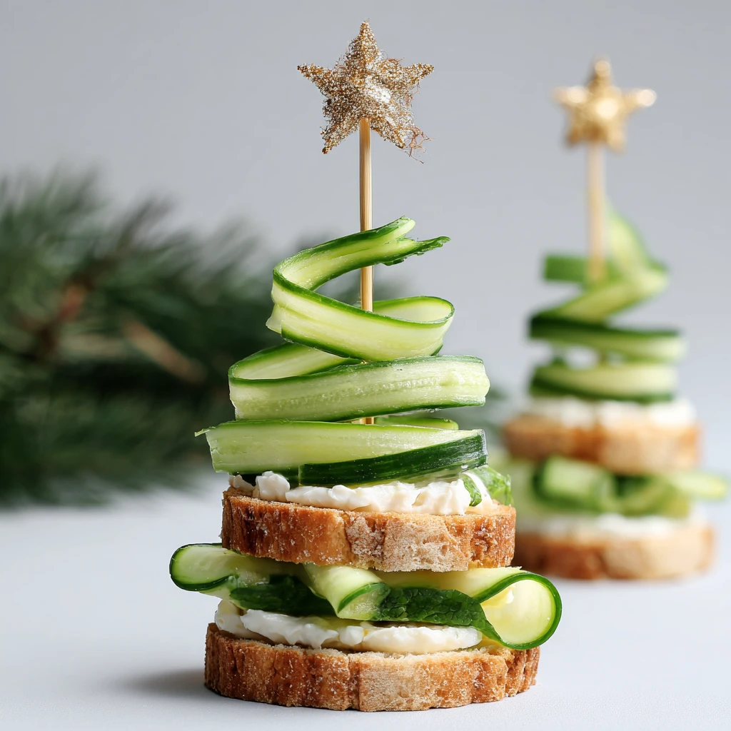 Christmas Tree Cucumber Sandwich Recipe Easy Festive Cucumber Sandwiches Holiday Cucumber Sandwich Ideas Christmas Party C...
