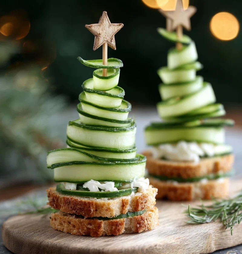 Christmas Tree Cucumber Sandwich Recipe Easy Festive Cucumber Sandwiches Holiday Cucumber Sandwich Ideas Christmas Party C...