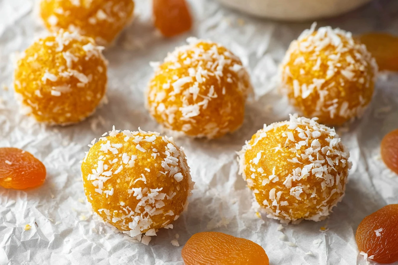 Coconut Apricot Balls Recipe Homemade Coconut Apricot Balls Vegan Coconut Apricot Balls Gluten-free Coconut Apricot Snack ...