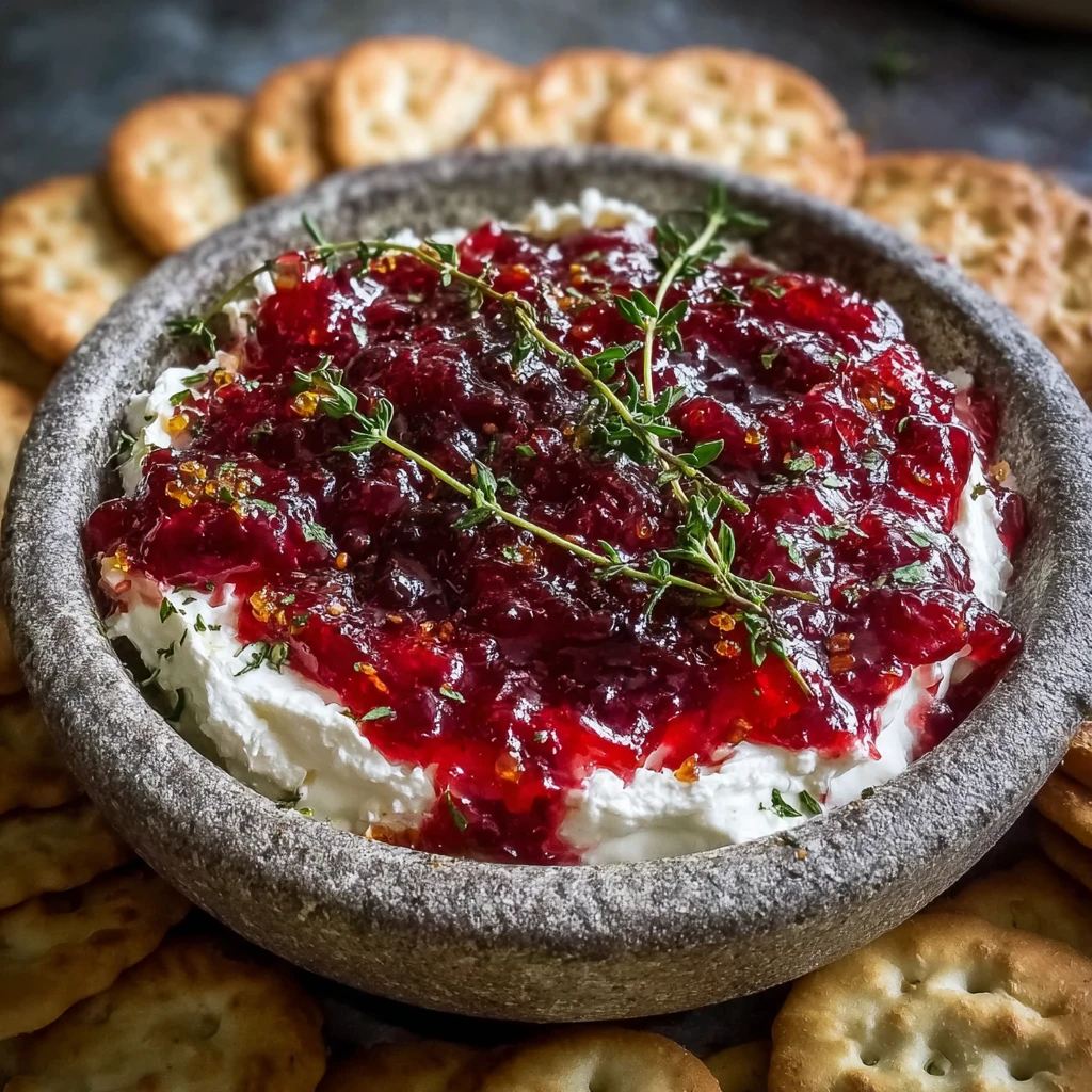 Decadent Cranberry Whipped Feta Dip: Hot Honey Drizzle