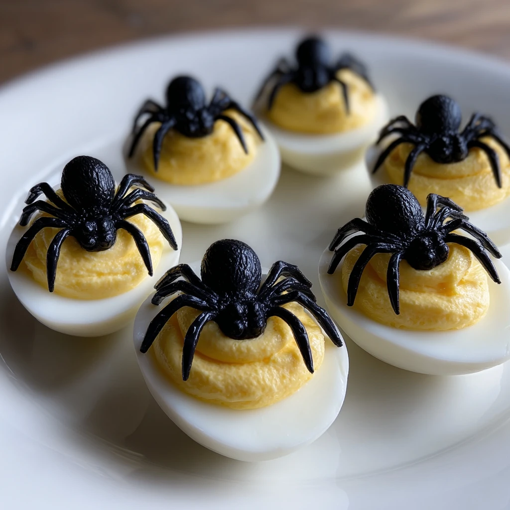 Creepy 30-Minute Spooky Deviled Eggs with Spider Olives