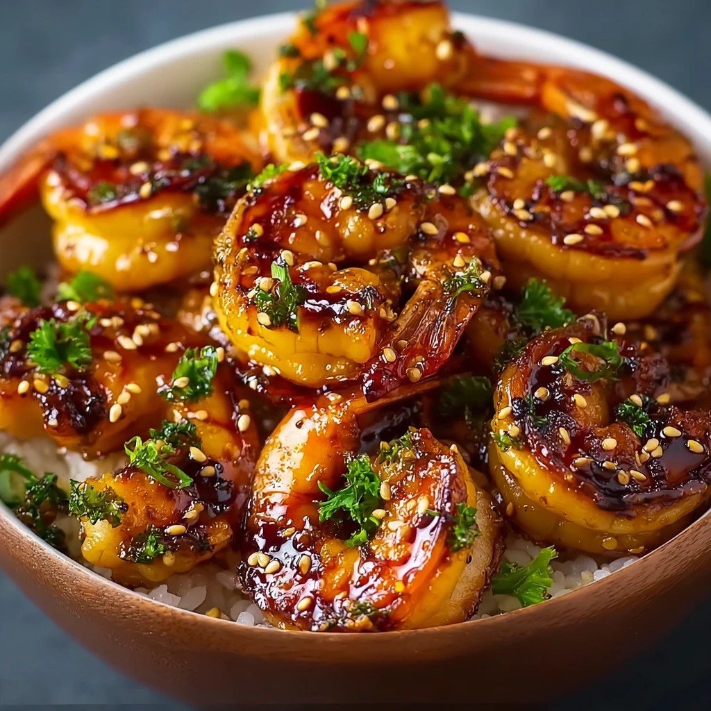 Easy Honey Garlic Shrimp Bowl Recipe Best Honey Garlic Shrimp Rice Bowl Homemade Honey Garlic Shrimp Meal Prep Healthy Hon...