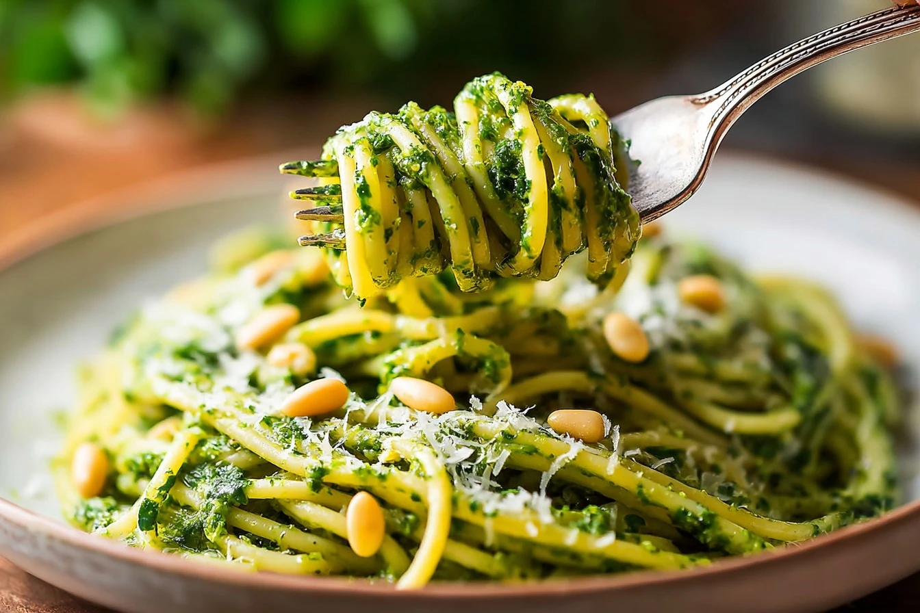 Easy Pasta Al Pesto Recipe For Two Homemade Basil Pesto Pasta Dinner Romantic Italian Dinner Recipes Quick And Simple Pest...