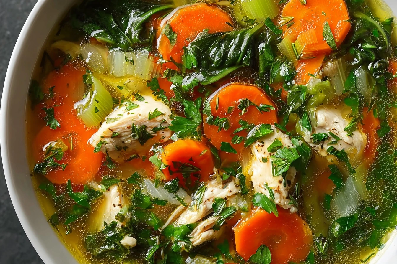Immune Boosting Chicken Soup with Fresh Bok Choy