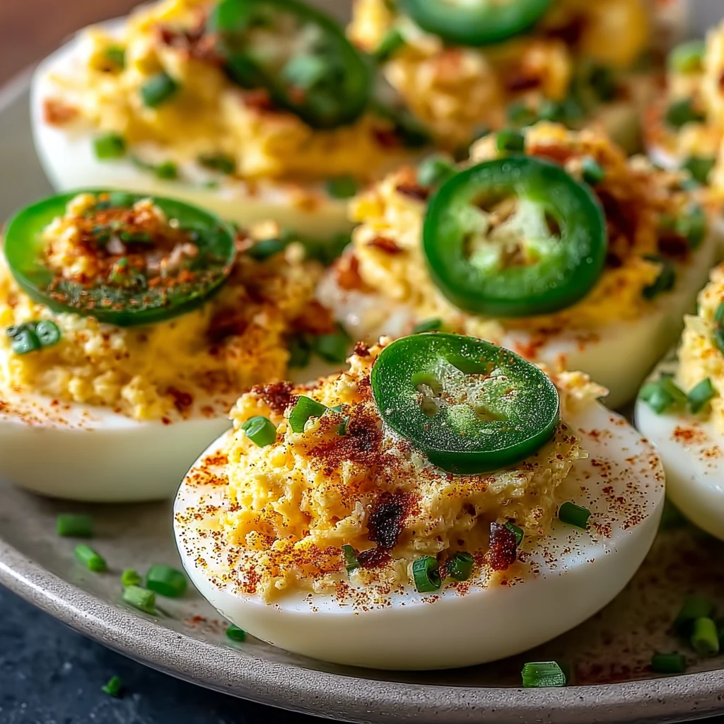 Jalapeno popper Deviled Eggs