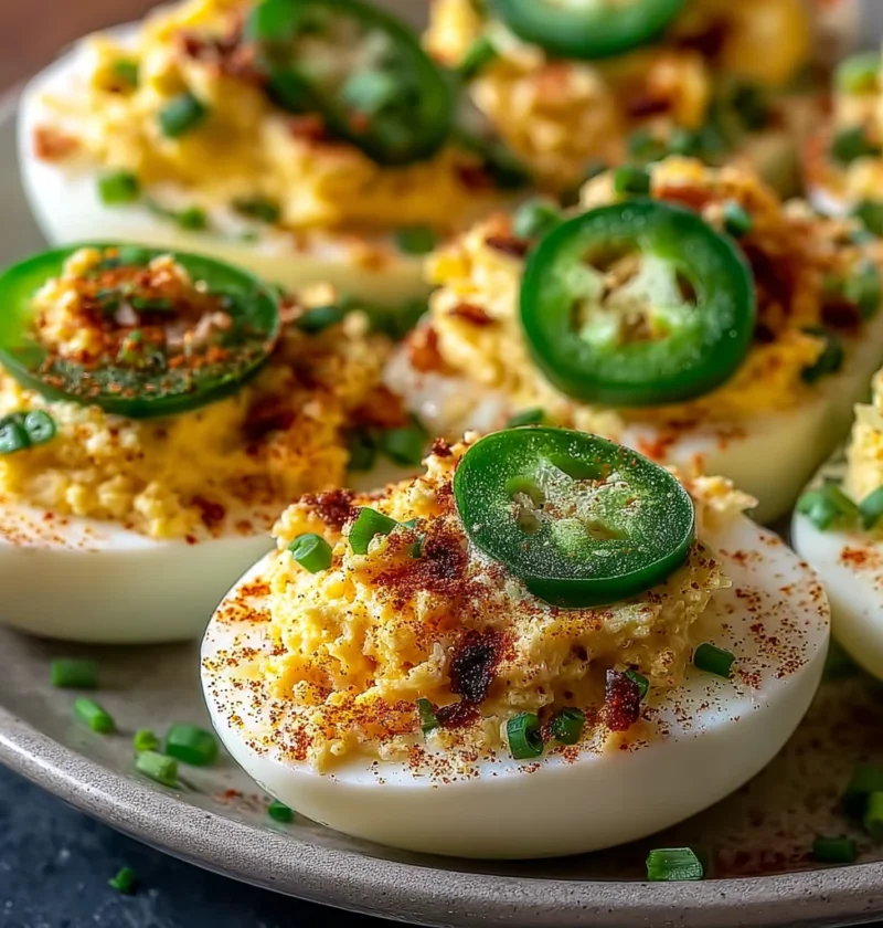 Jalapeno Popper Deviled Eggs Recipe Spicy Deviled Eggs With Jalapeno Best Jalapeno Popper Eggs Jalapeno Bacon Deviled Eggs...