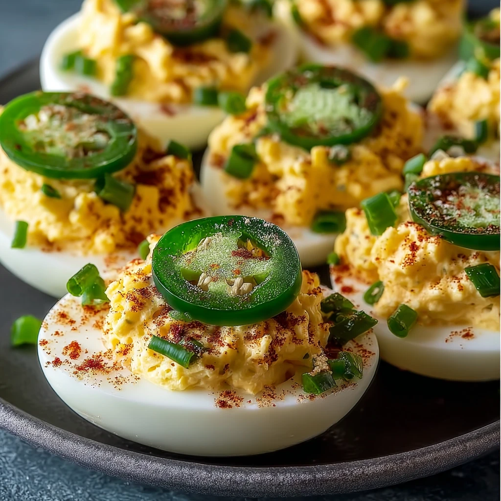 Jalapeno Popper Deviled Eggs Recipe Spicy Deviled Eggs With Jalapeno Best Jalapeno Popper Eggs Jalapeno Bacon Deviled Eggs...
