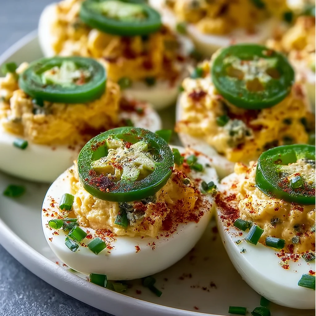 Jalapeno Popper Deviled Eggs Recipe Spicy Deviled Eggs With Jalapeno Best Jalapeno Popper Eggs Jalapeno Bacon Deviled Eggs...