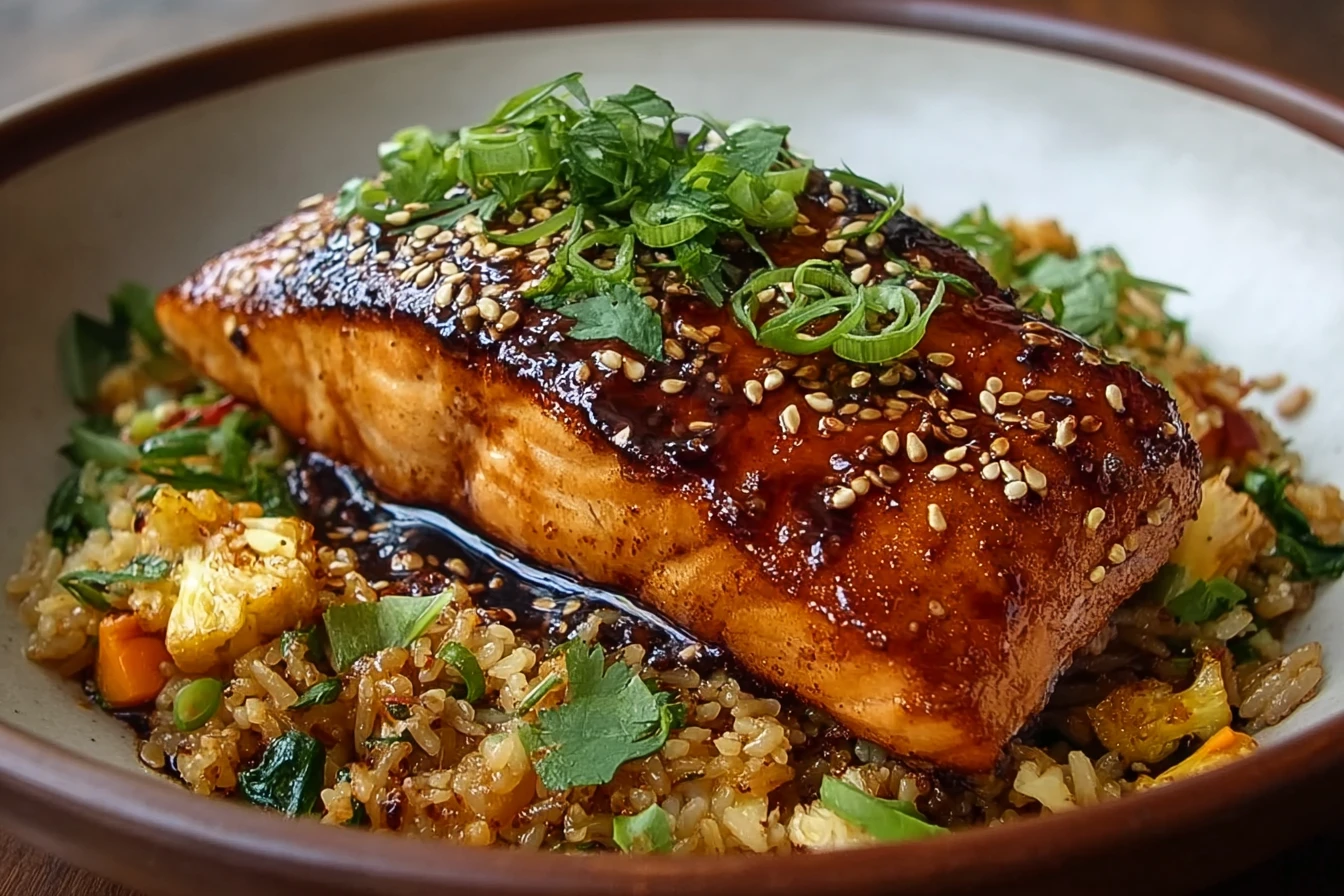 Korean Miso Glazed Salmon Recipe Kimchi Fried Rice Pairing Best Salmon Dinner Ideas Miso Glazed Salmon With Kimchi Asian F...