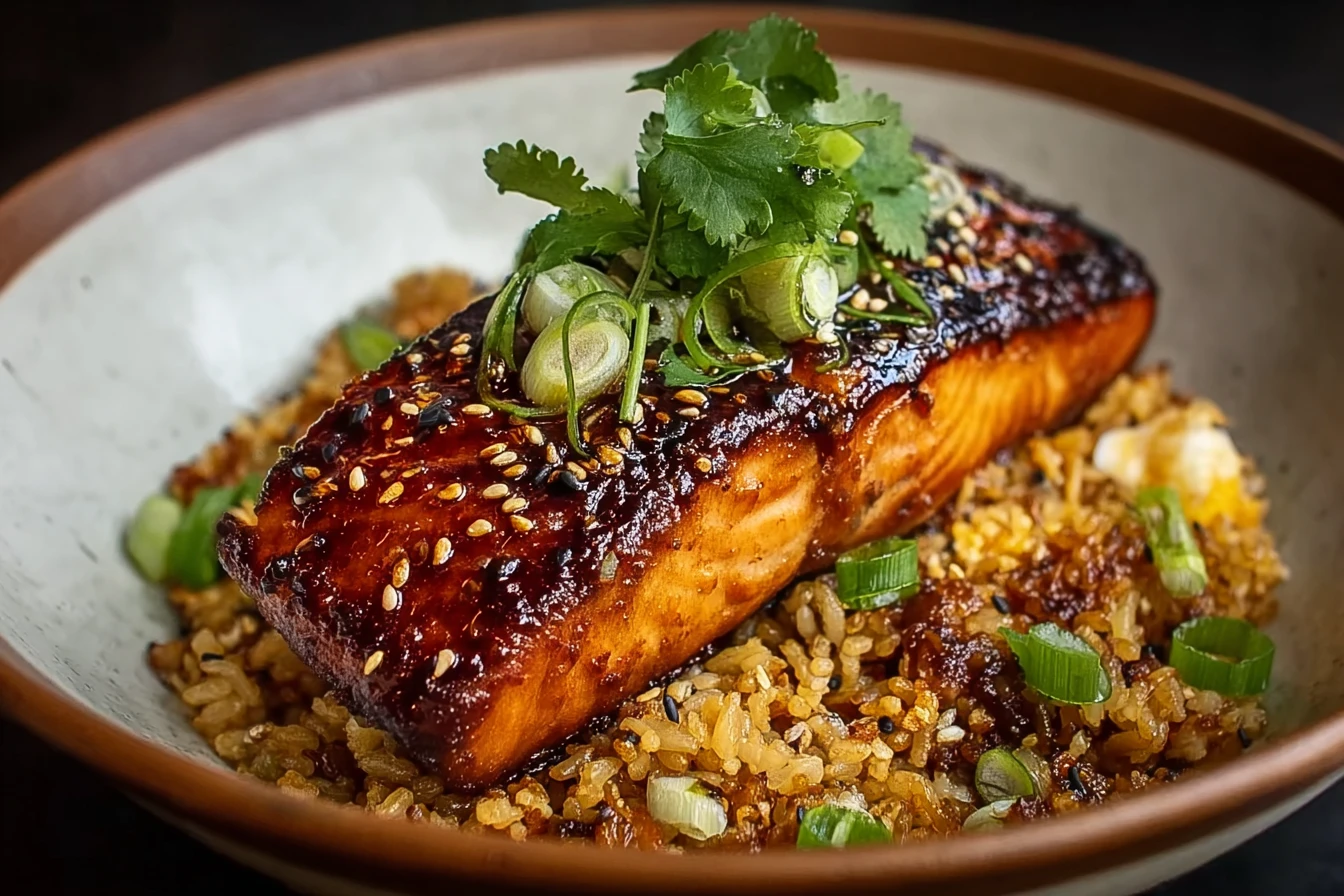 Korean Miso Glazed Salmon Recipe Kimchi Fried Rice Pairing Best Salmon Dinner Ideas Miso Glazed Salmon With Kimchi Asian F...