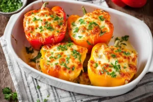 Low Carb Chicken Stuffed Peppers