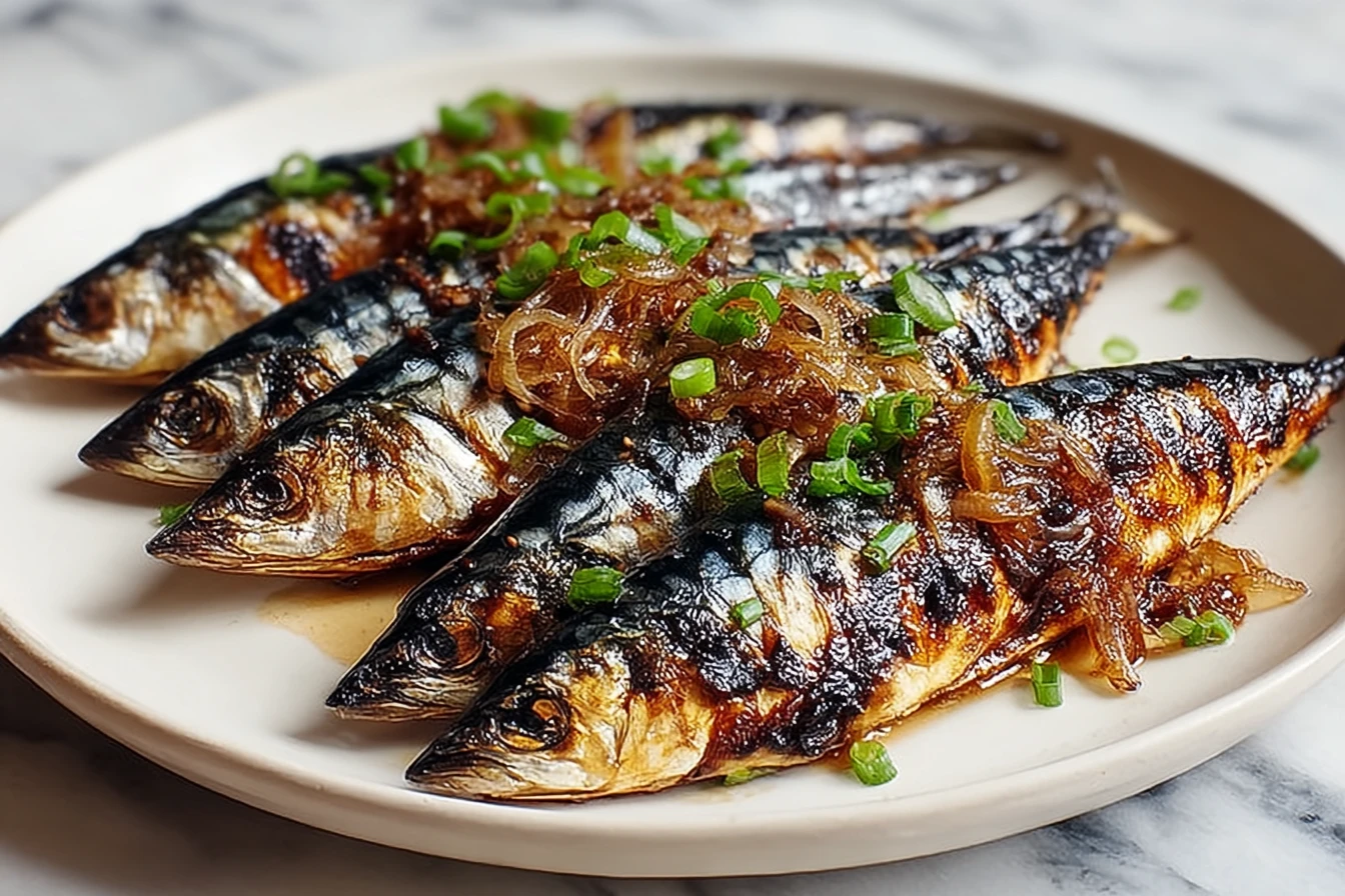 Mackerel Bulgogi Recipe With Sesame Seeds Smoky Twist On Korean Bulgogi Mackerel Bulgogi With Onions Recipe How To Make Ma...