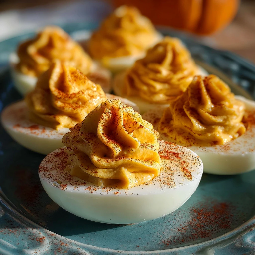 Pumpkin Inspired Deviled Eggs: 6-Ingredient Fall Magic Pumpkin Inspired Deviled Eggs 6ingredient Fall Magic