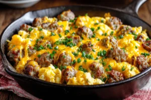 Sausage, Egg, and Cheddar Farmers Breakfast Recipe