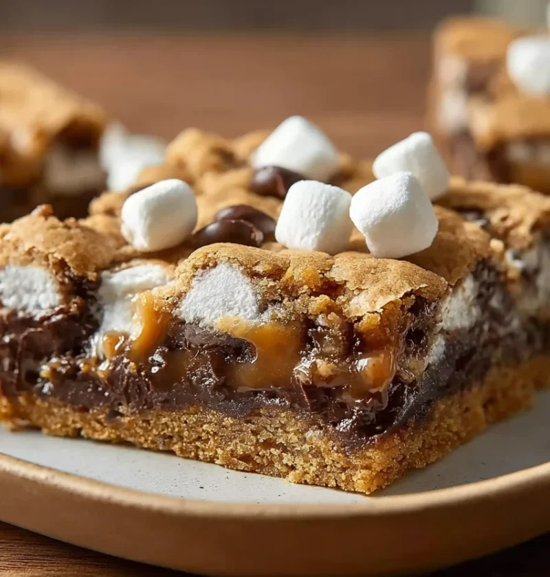 S'mores Cookie Bars Recipe Easy S'mores Cookie Bars Homemade S'mores Cookie Bars Gooey S'mores Bar Recipe Indoor Campfire ...