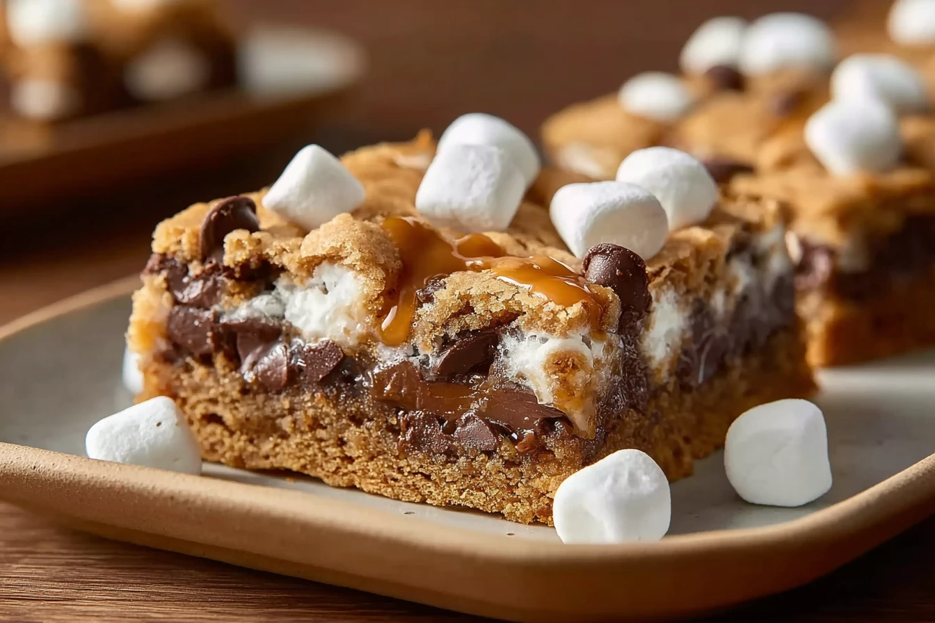 S'mores Cookie Bars Recipe Easy S'mores Cookie Bars Homemade S'mores Cookie Bars Gooey S'mores Bar Recipe Indoor Campfire ...