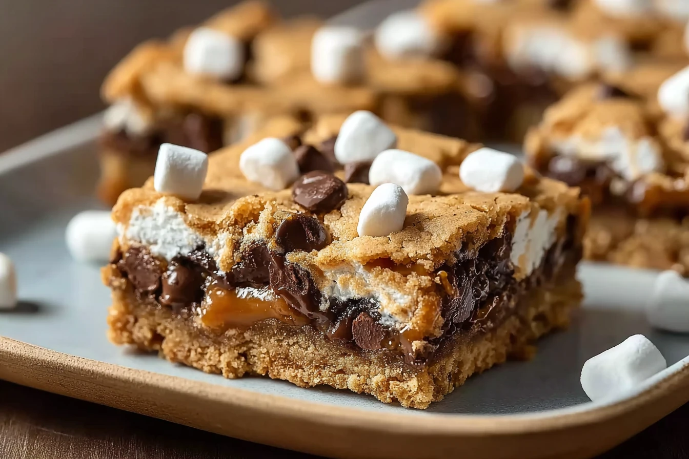 S'mores Cookie Bars Recipe Easy S'mores Cookie Bars Homemade S'mores Cookie Bars Gooey S'mores Bar Recipe Indoor Campfire ...