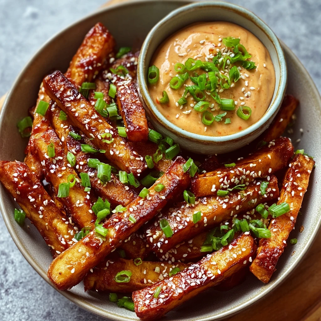 Spice Up Your Snack: Gochujang Tofu Fries With Spicy Aioli Spice Your Snack Gochujang Tofu Fries Spicy