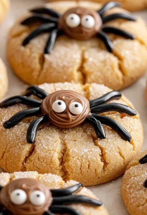 Spider Peanut Butter Cookies Recipe Easy Spider Peanut Butter Cookies Halloween Spider Peanut Butter Cookies Best Spider P...