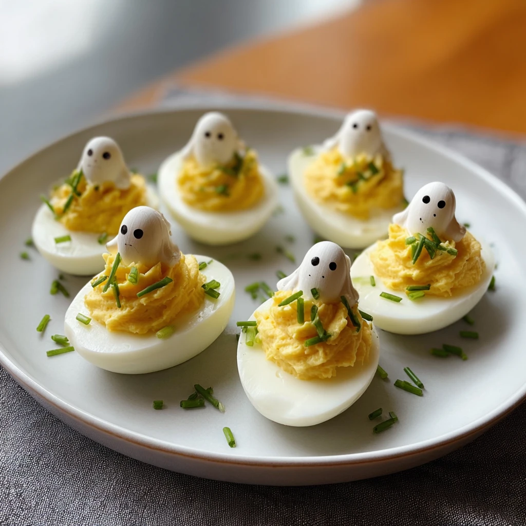 Spooky Ghostly Deviled Eggs With Chives That Wow Spooky Ghostly Deviled Eggs Chives That Wow