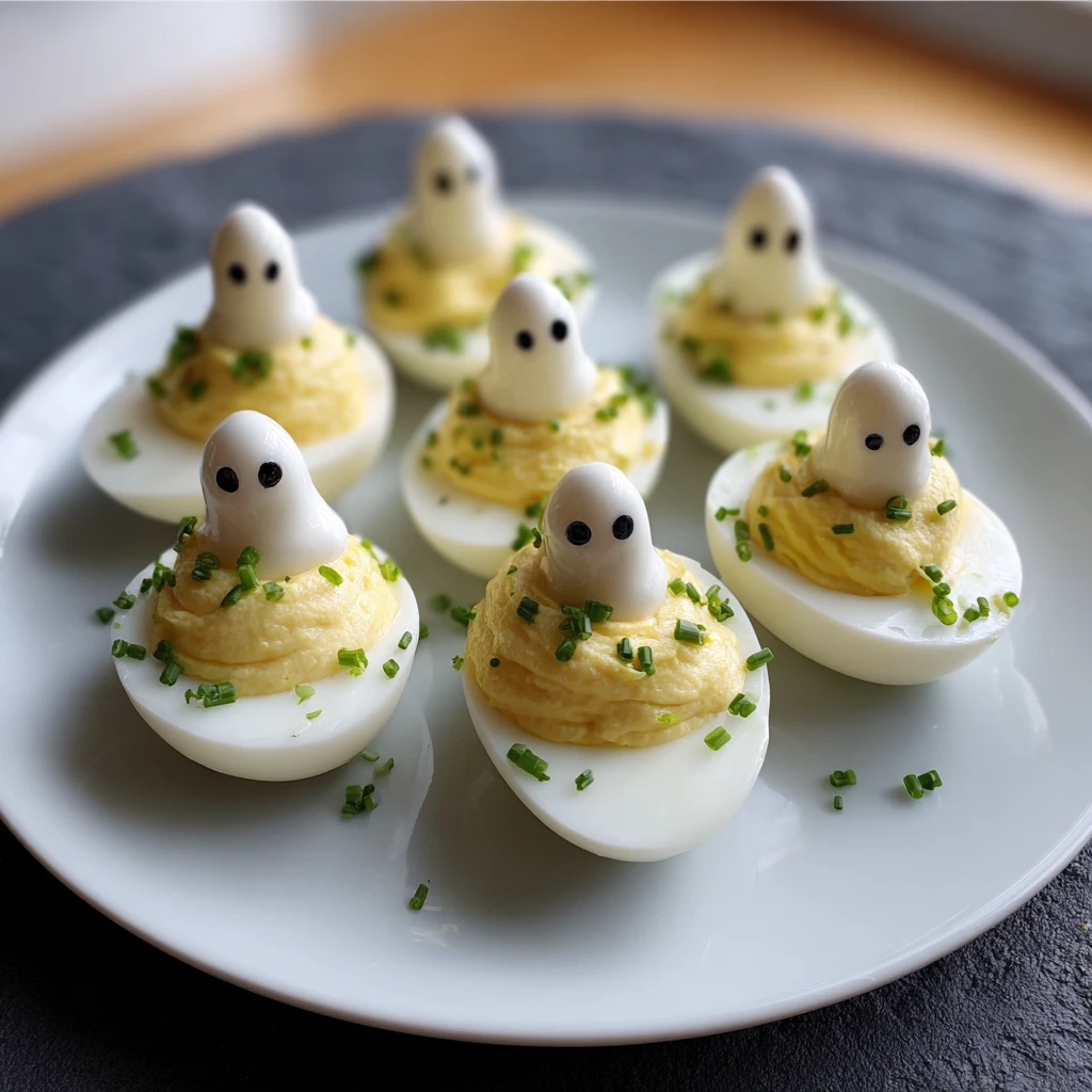 Spooky Ghostly Deviled Eggs With Chives That Wow Spooky Ghostly Deviled Eggs Chives That Wow