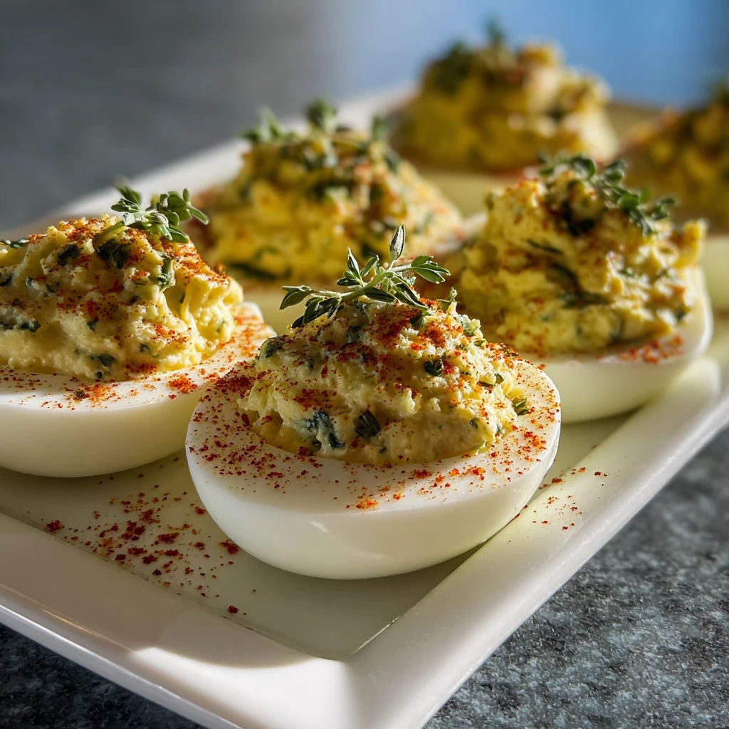 Spooky Savory Herb Deviled Eggs For Halloween In 30 Minutes Spooky Savory Herb Deviled Eggs Halloween Minutes