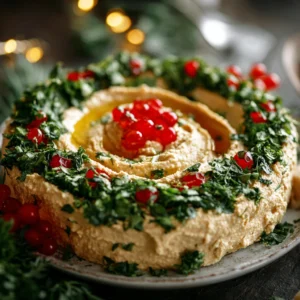 This Christmas Hummus Wreath Is the Festive Appetizer Everyone Will Love